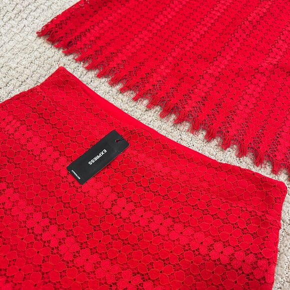 Never Worn NWT Express Flare Clover Lace Matching Set XS - Picture 6 of 6